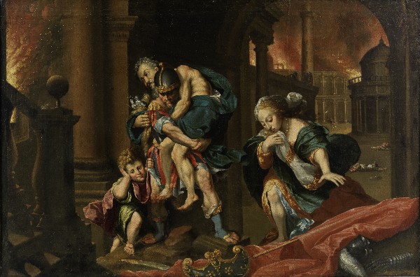 Aeneas und Anchises fliehen aus Troja (Kopie nach Federico Barocci)
